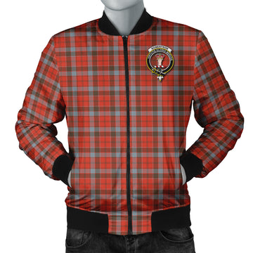 Robertson Weathered Tartan Bomber Jacket with Family Crest