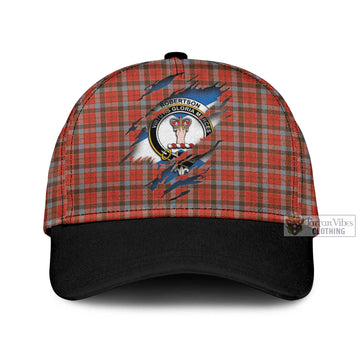 Robertson Weathered Tartan Classic Cap with Family Crest In Me Style