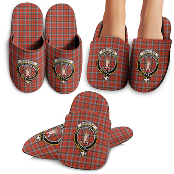 Robertson Weathered Tartan Home Slippers with Family Crest