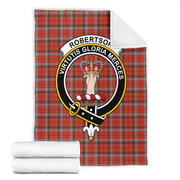 Robertson Weathered Tartan Blanket with Family Crest
