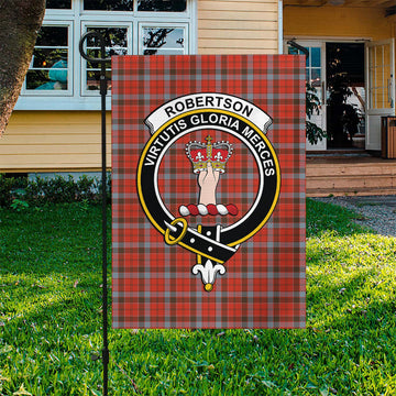 Robertson Weathered Tartan Flag with Family Crest