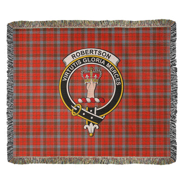 Robertson Weathered Tartan Woven Blanket with Family Crest
