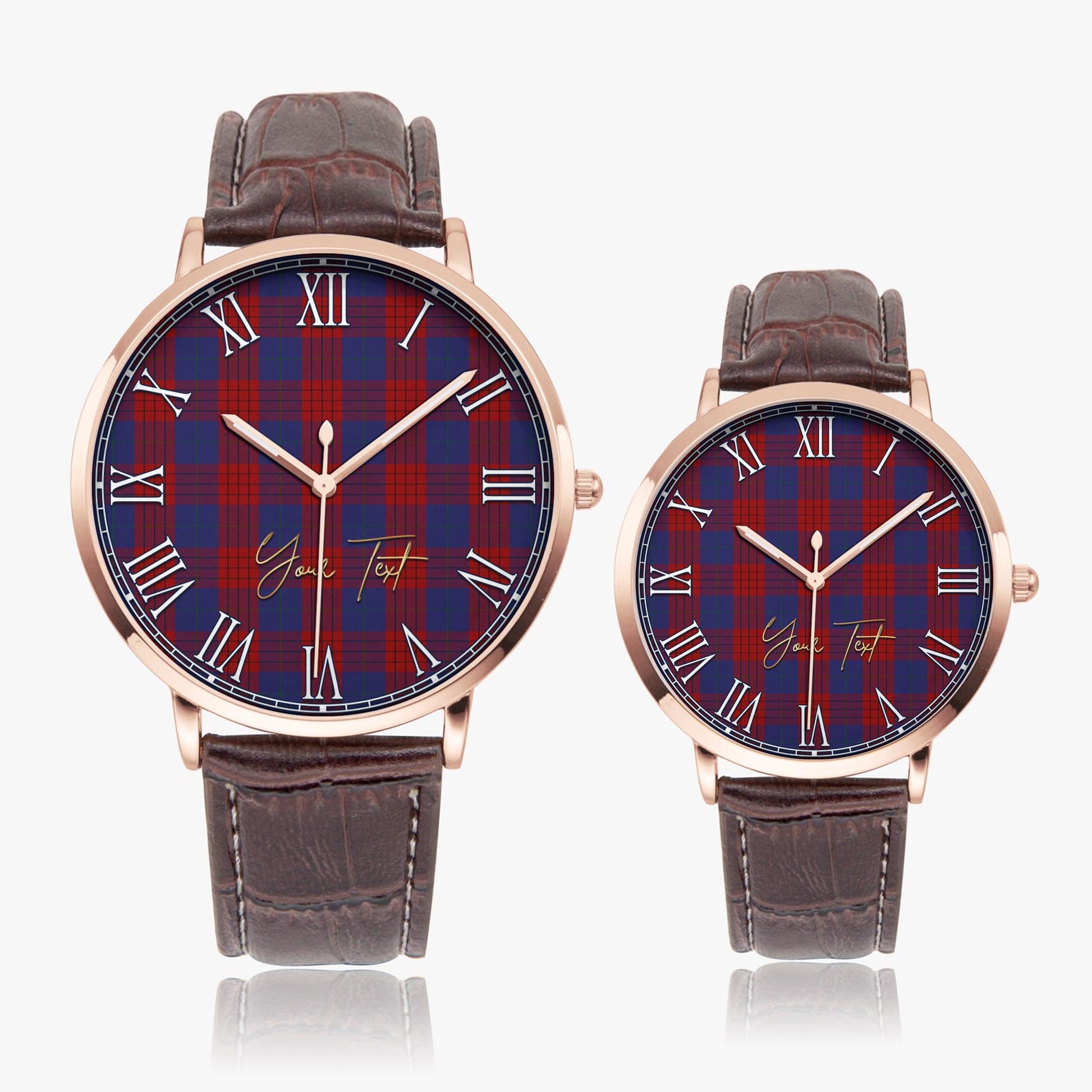 Robinson Tartan Personalized Your Text Leather Trap Quartz Watch - Tartan Vibes Clothing