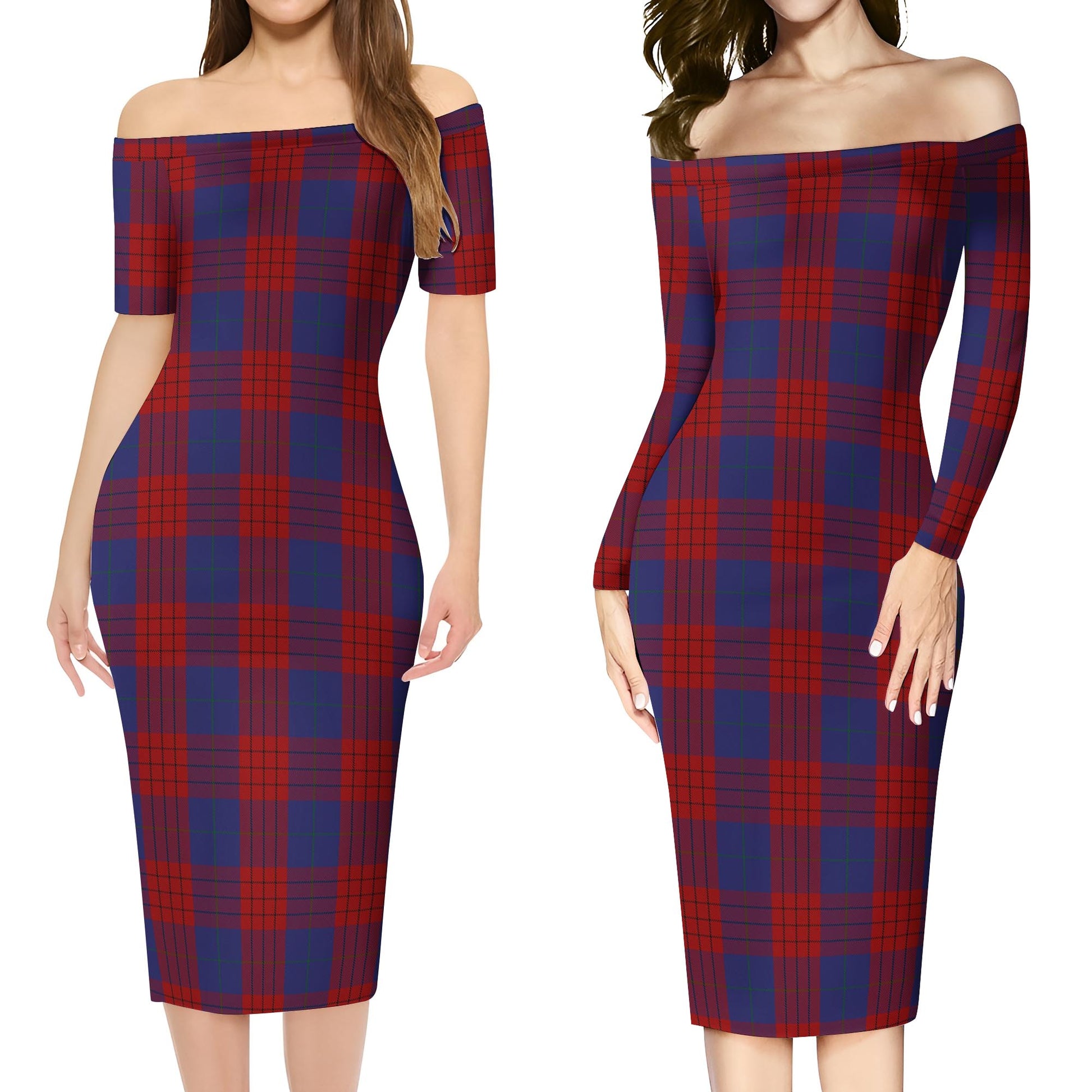 Robinson Tartan Off Shoulder Lady Dress Women's Dress - Tartan Vibes Clothing