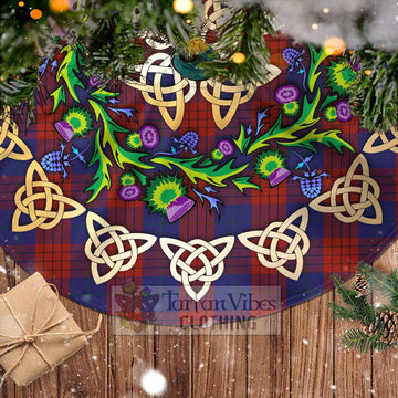 Tartan Vibes Clothing Robinson Tartan Christmas Tree Skirt with Thistle Celtic Knot Style
