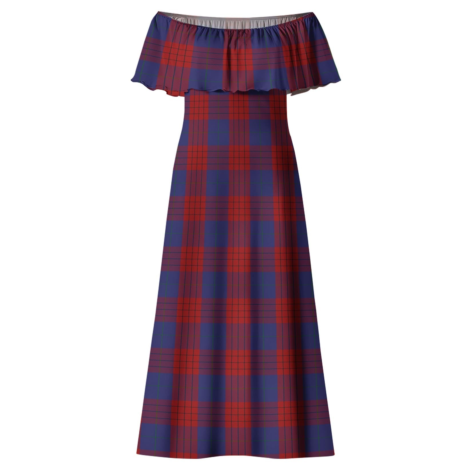 Robinson Tartan Off Shoulder Long Dress - Tartan Vibes Clothing