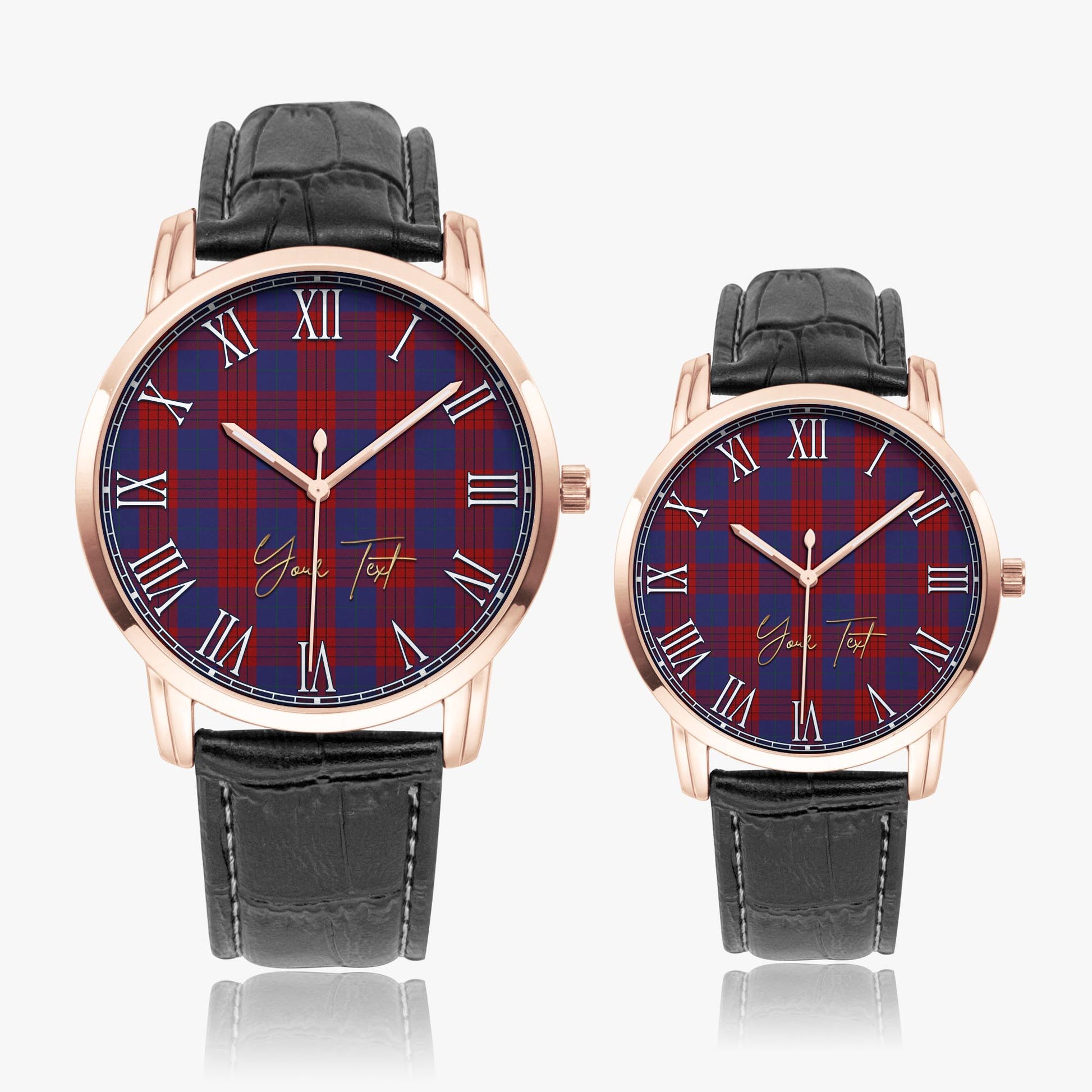 Robinson Tartan Personalized Your Text Leather Trap Quartz Watch - Tartan Vibes Clothing