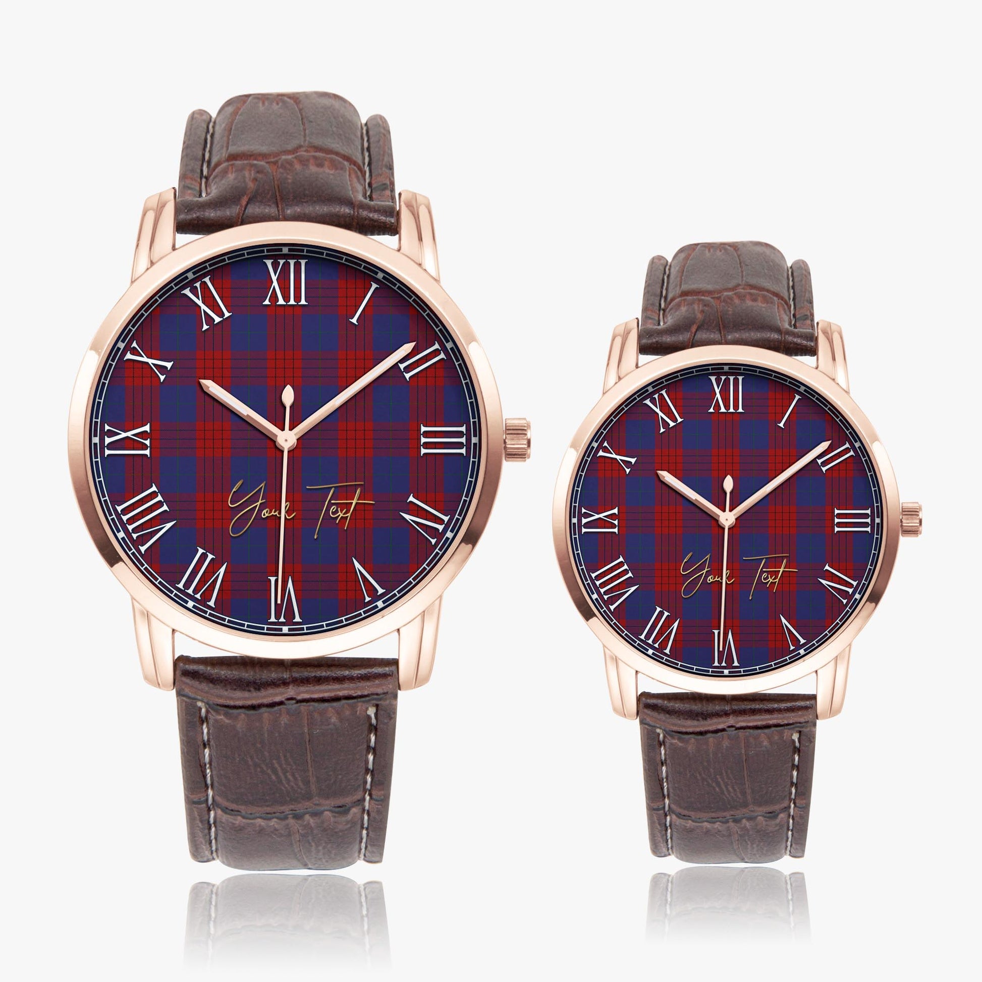 Robinson Tartan Personalized Your Text Leather Trap Quartz Watch - Tartan Vibes Clothing
