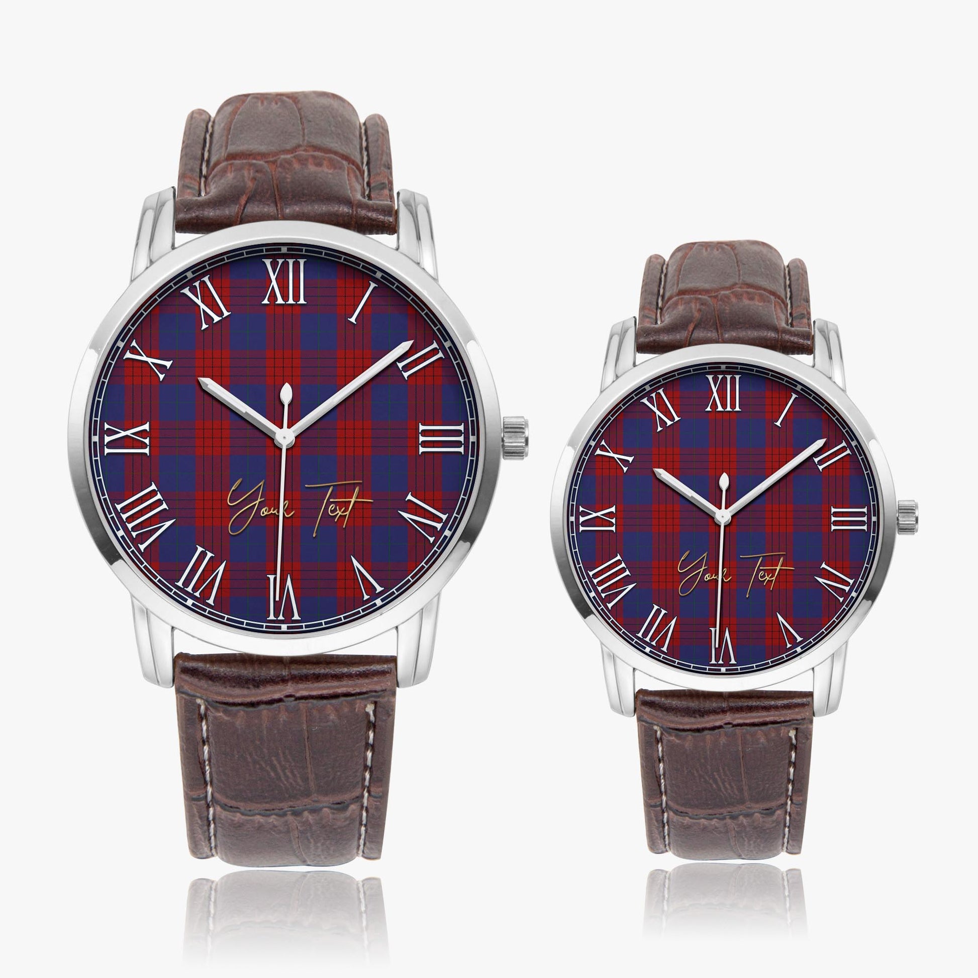 Robinson Tartan Personalized Your Text Leather Trap Quartz Watch - Tartan Vibes Clothing