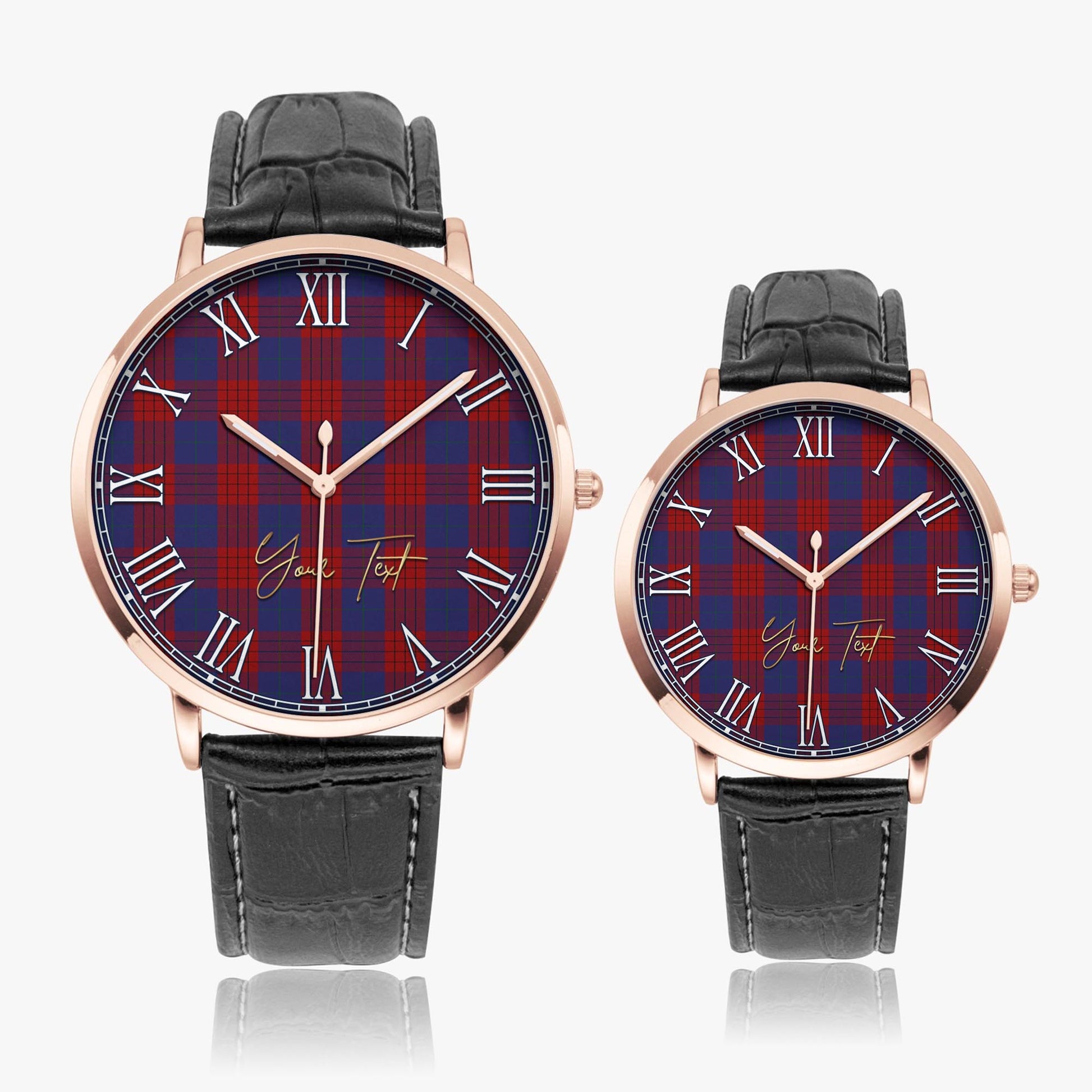 Robinson Tartan Personalized Your Text Leather Trap Quartz Watch - Tartan Vibes Clothing