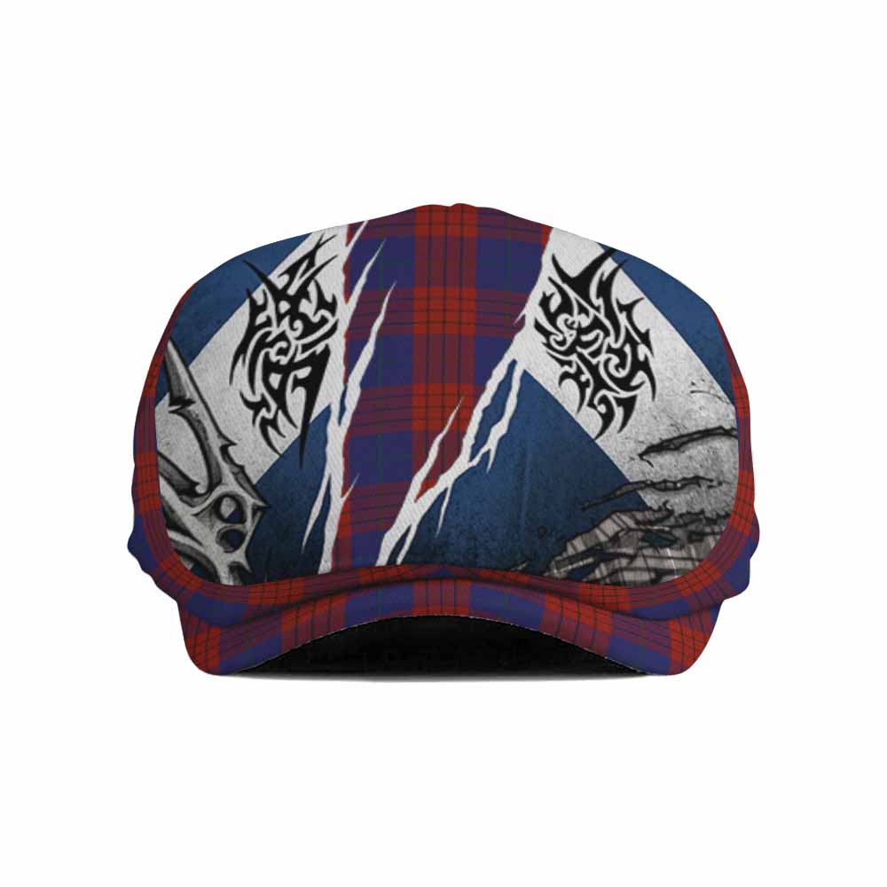 Robinson Tartan Flat Cap, Jeff Cap Scotland Flag Ripped Tribal Design
