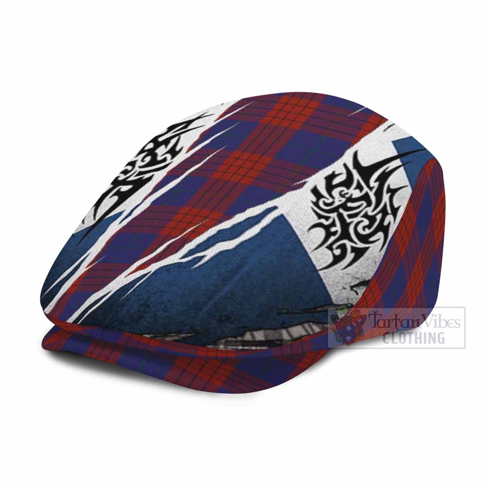 Robinson Tartan Flat Cap, Jeff Cap Scotland Flag Ripped Tribal Design