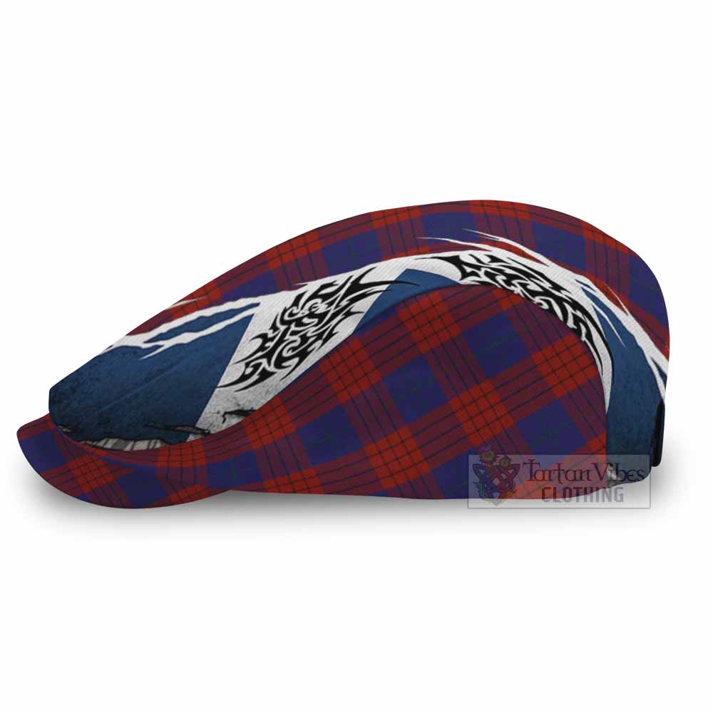 Robinson Tartan Flat Cap, Jeff Cap Scotland Flag Ripped Tribal Design