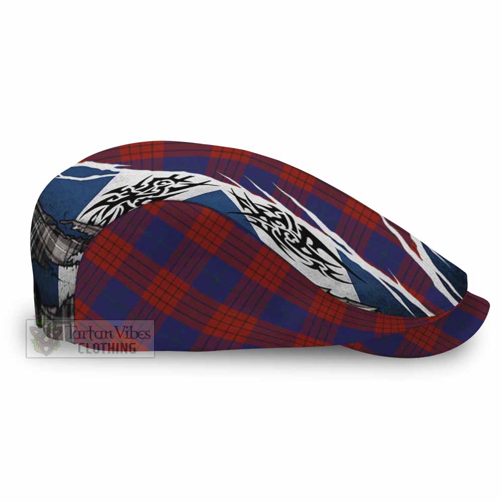 Robinson Tartan Flat Cap, Jeff Cap Scotland Flag Ripped Tribal Design