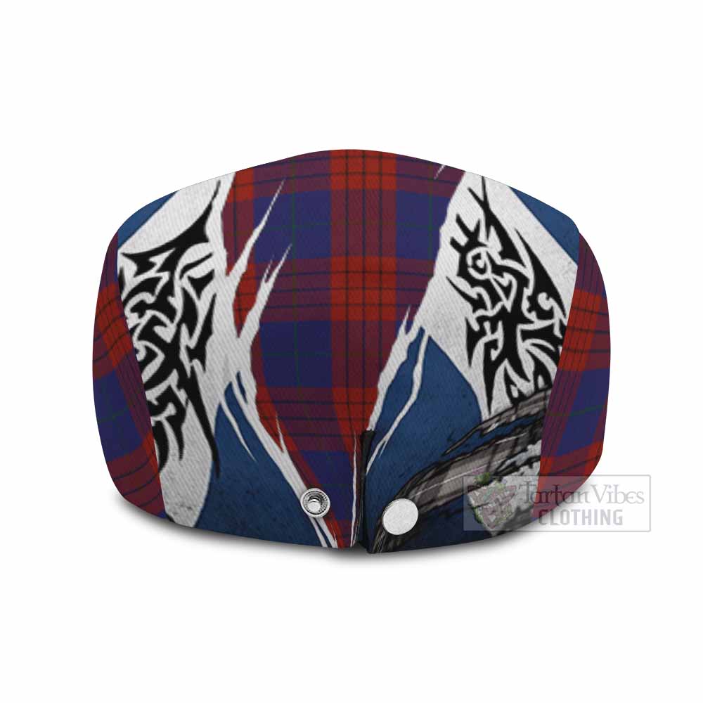 Robinson Tartan Flat Cap, Jeff Cap Scotland Flag Ripped Tribal Design