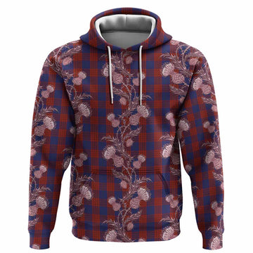 Robinson Tartan Hoodie Seamless Scottish Thistle Flowers