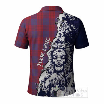 Robinson Tartan Scottish Polo Shirt Angry Lion With Soccer Ball Style
