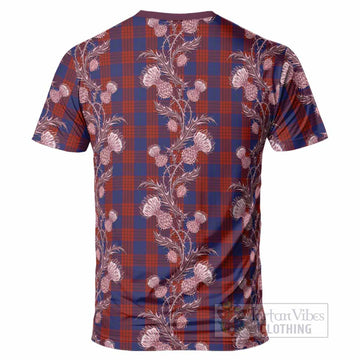 Robinson Tartan T-Shirt Seamless Scottish Thistle Flowers