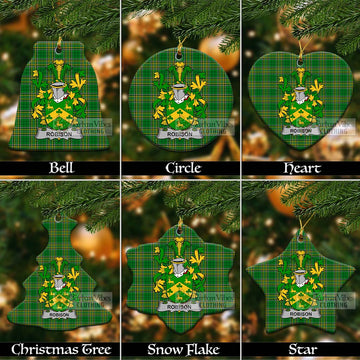 Robison Irish Clan Tartan Christmas Ceramic Ornament with Coat of Arms Ceramic - Tartan Vibes Clothing