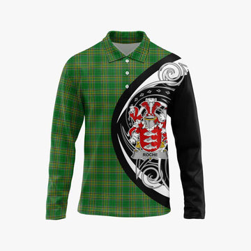 Roche Irish Clan Long Sleeve Polo Shirt Celtic Circle Style Unisex - Tartan Vibes Clothing