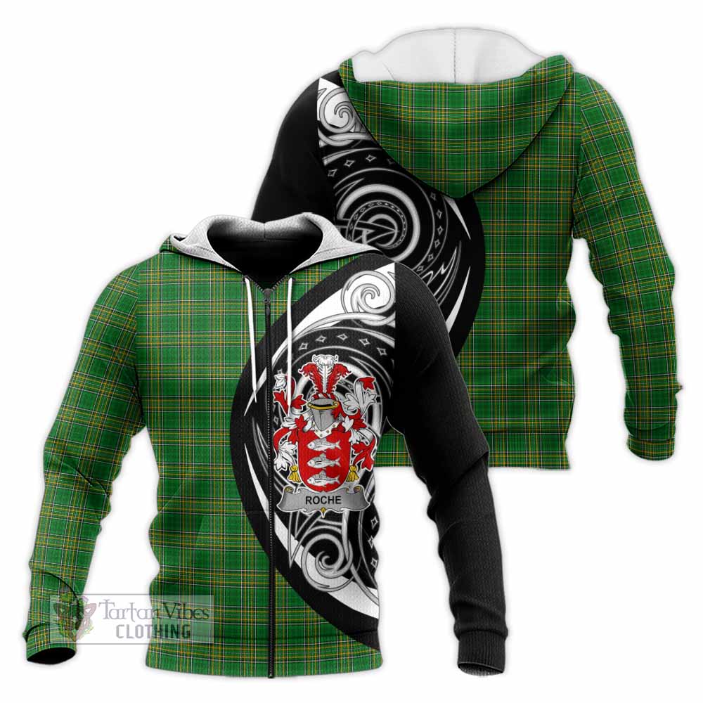 Roche Irish Clan Knitted Hoodie Celtic Circle Style Unisex Knitted Zip Hoodie - Tartan Vibes Clothing