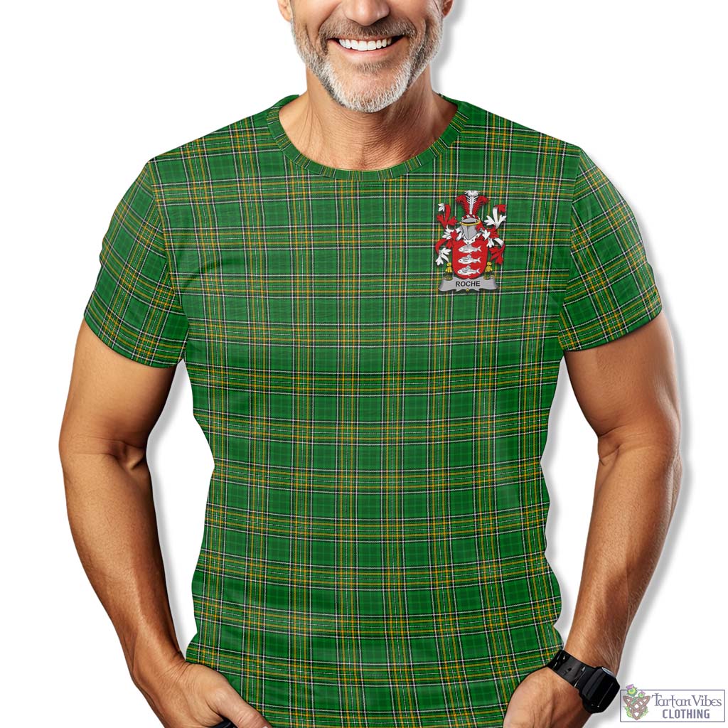 Tartan Vibes Clothing Roche Ireland Clan Tartan T-Shirt with Family Seal