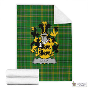 Tartan Vibes Clothing Rock Irish Clan Tartan Blanket with Coat of Arms