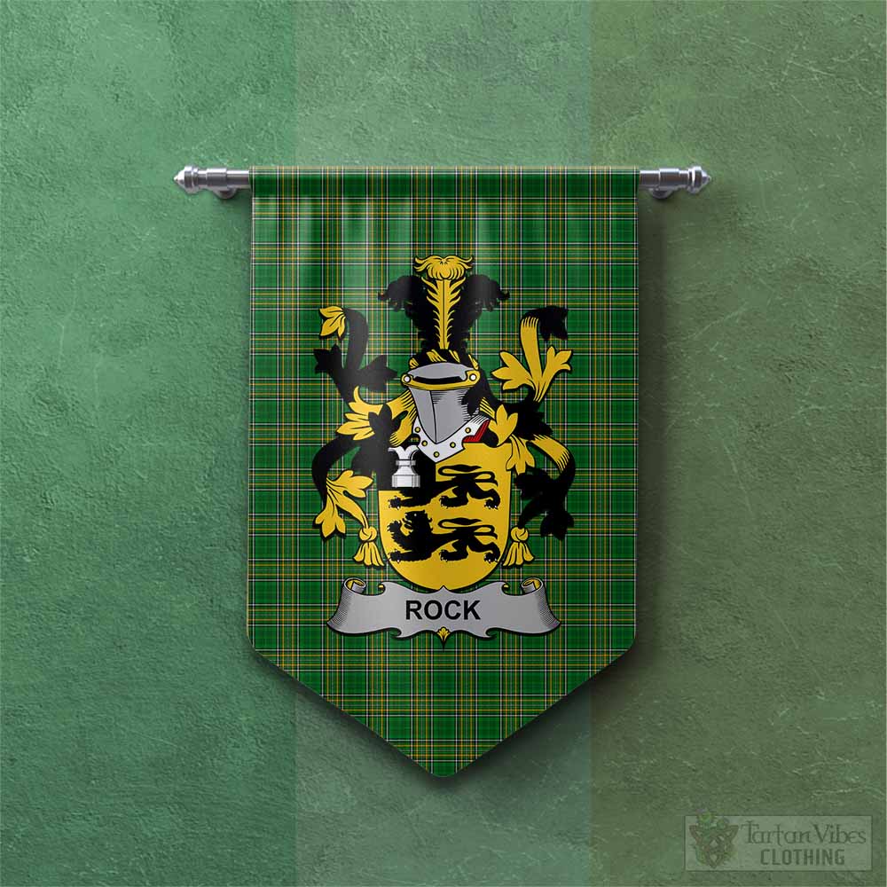 Rock Irish Clan Tartan Gonfalon, Tartan Banner with Coat of Arms Chevron - Tartan Vibes Clothing
