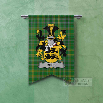 Tartan Vibes Clothing Rock Irish Clan Tartan Gonfalon, Tartan Banner with Coat of Arms