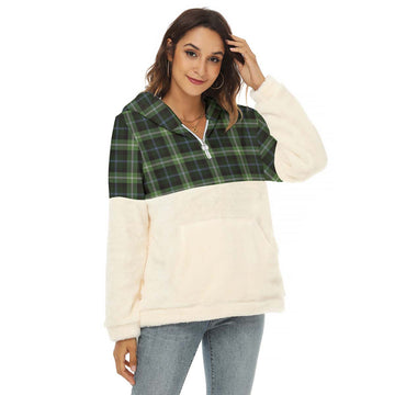 Rodger Tartan Half Style Women's Borg Fleece Hoodie with Half Zip Female - Tartan Vibes Clothing