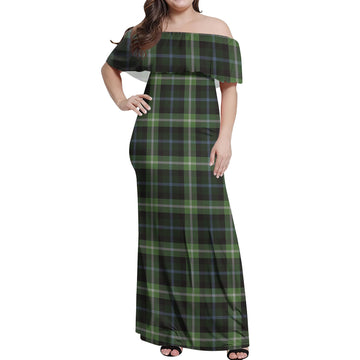 Rodger Tartan Off Shoulder Long Dress Women's Dress - Tartan Vibes Clothing