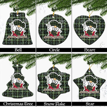 Rodger Tartan Christmas Ceramic Ornaments with Scottish Gnome Playing Bagpipes Ceramic - Tartan Vibes Clothing