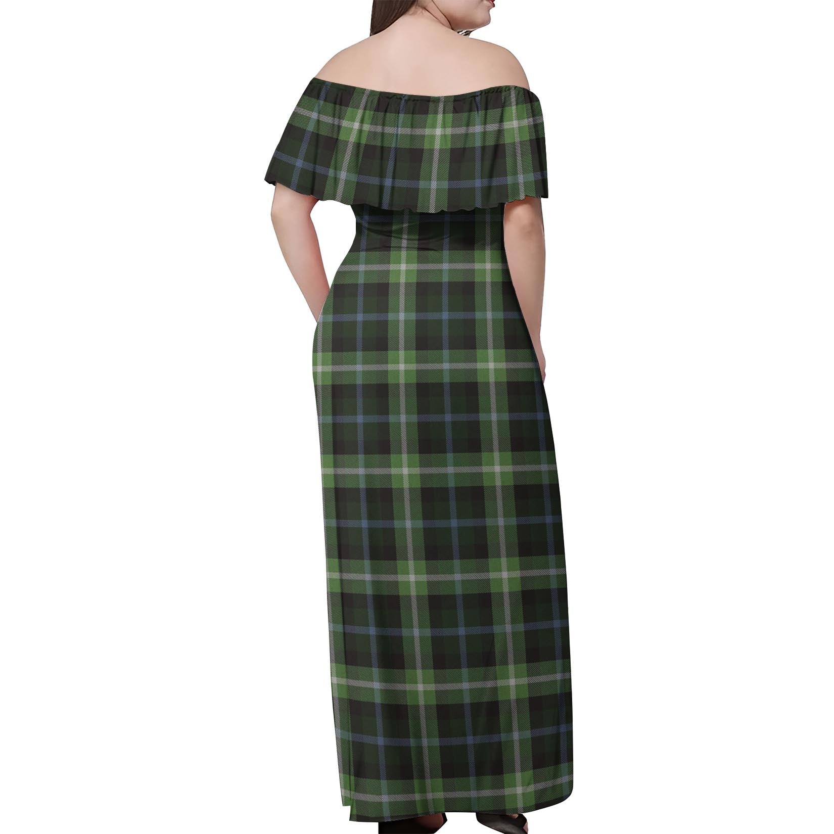 Rodger Tartan Off Shoulder Long Dress - Tartan Vibes Clothing