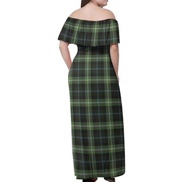 Rodger Tartan Off Shoulder Long Dress - Tartan Vibes Clothing