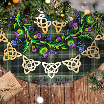 Tartan Vibes Clothing Rodger Tartan Christmas Tree Skirt with Thistle Celtic Knot Style