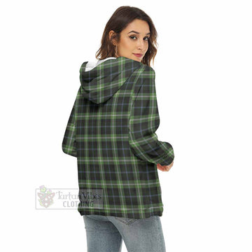 Rodger Tartan Women's Borg Fleece Hoodie with Half Zip - Tartan Vibes Clothing