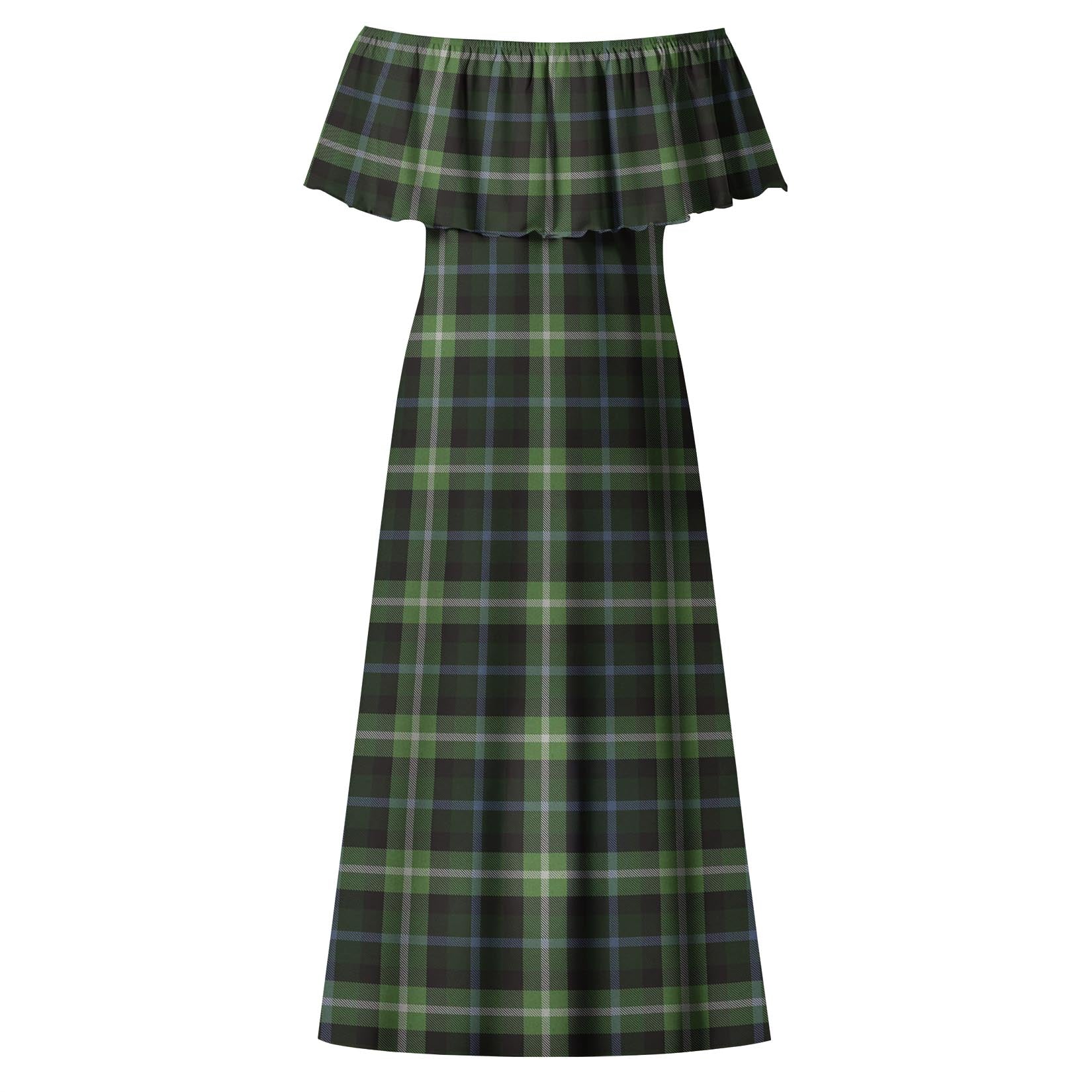 Rodger Tartan Off Shoulder Long Dress - Tartan Vibes Clothing