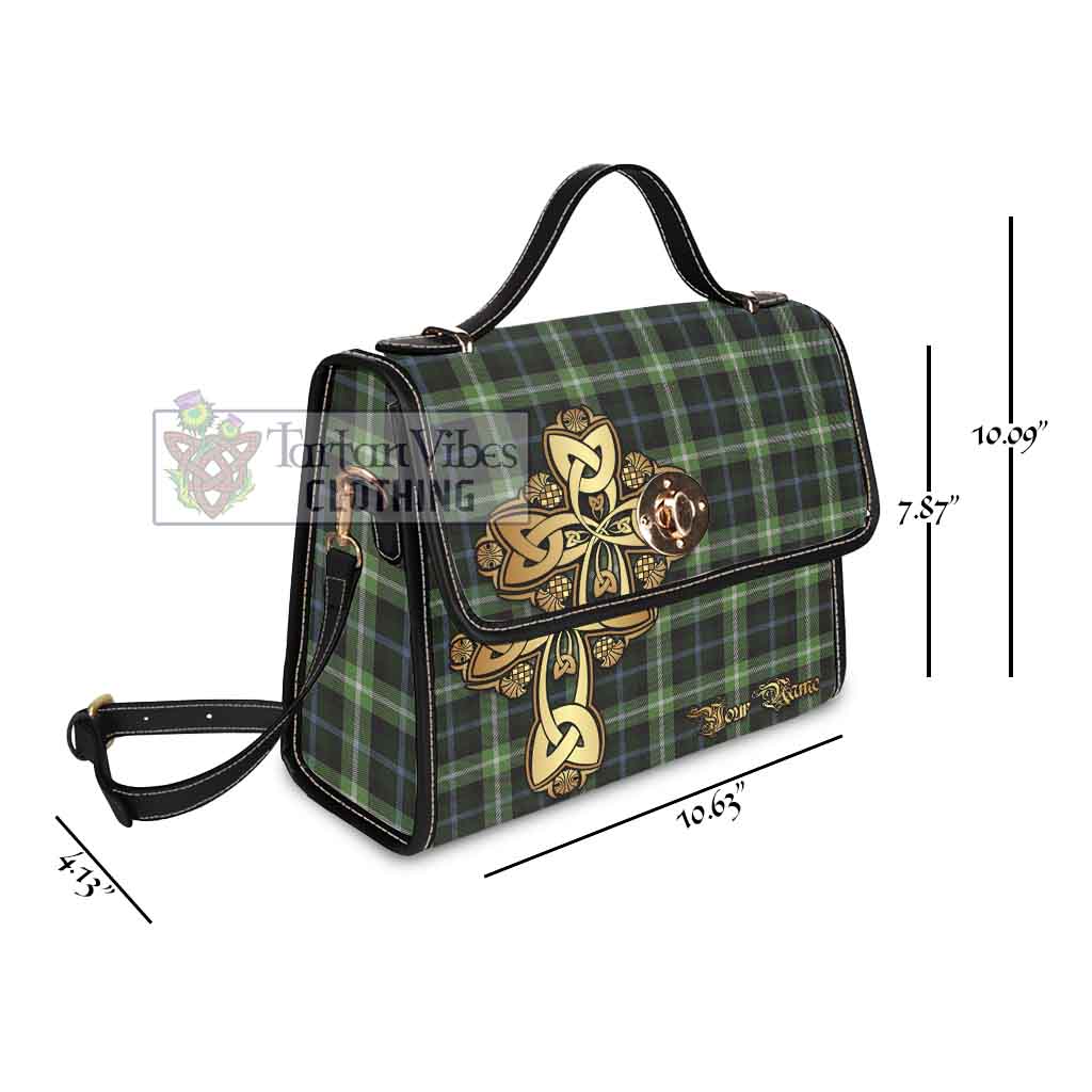 Tartan Vibes Clothing Rodger Tartan Waterproof Canvas Bag Golden Thistle Celtic Cross Style