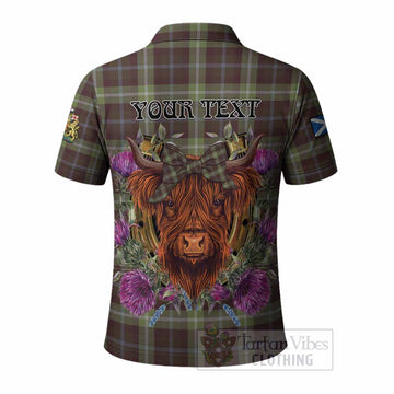 Rodger Tartan Polo Shirt Scottish Thistle Heilan Coo