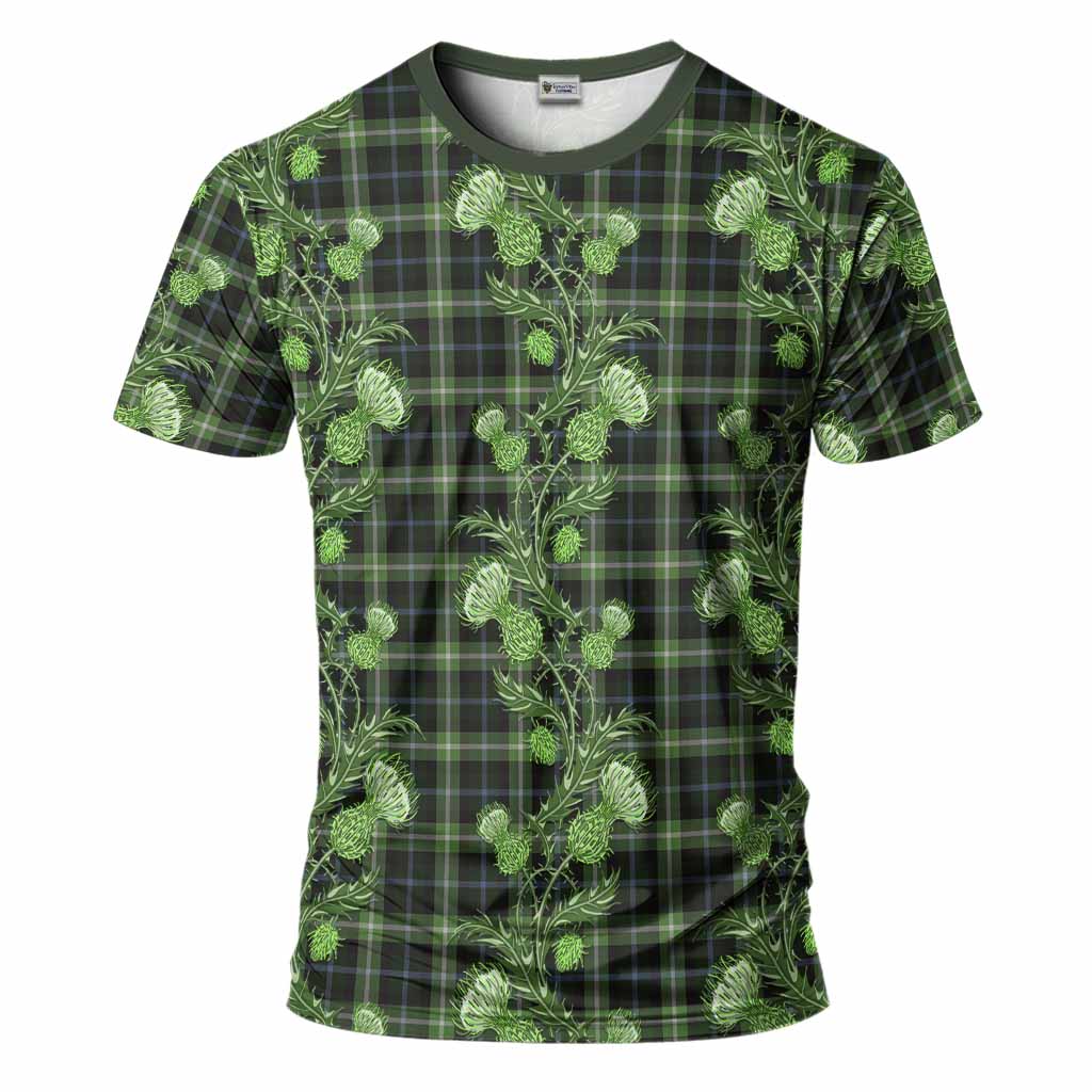 Rodger Tartan T-Shirt Seamless Scottish Thistle Flowers
