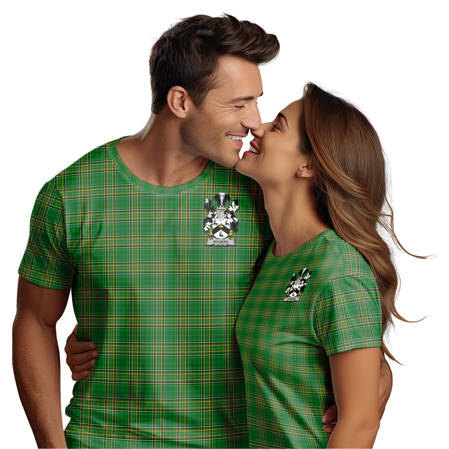 Tartan Vibes Clothing Rogers Ireland Clan Tartan T-Shirt with Family Seal