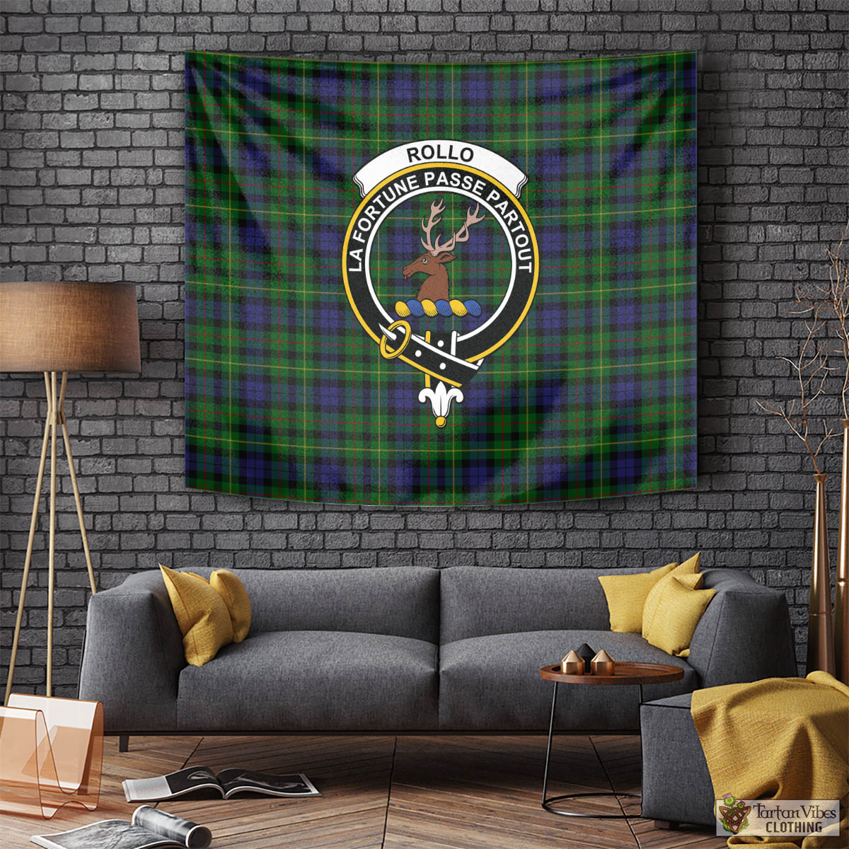 Rollo Tartan Tapestry Wall Hanging and Home Decor for Room with Family Crest Tapestry - Tartan Vibes Clothing