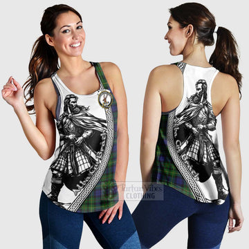 Tartan Vibes Clothing Rollo Tartan Clan Crest Women's Racerback Tanks with Highlander Warrior Celtic Style