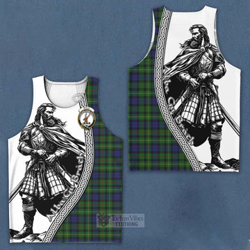 Tartan Vibes Clothing Rollo Tartan Clan Crest Men's Tank Top with Highlander Warrior Celtic Style