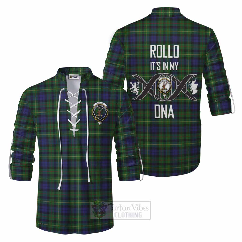 Tartan Vibes Clothing Rollo Tartan Ghillie Kilt Shirt with Family Crest DNA In Me Style