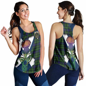 Tartan Vibes Clothing Rollo Tartan Family Crest Women's Racerback Tanks Scottish Thistle Celtic Inspired
