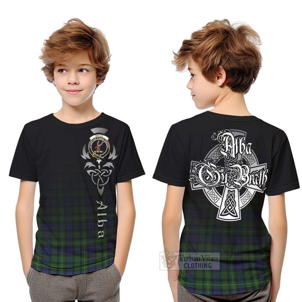 Tartan Vibes Clothing Rollo Tartan Kid T-Shirt Featuring Alba Gu Brath Family Crest Celtic Inspired