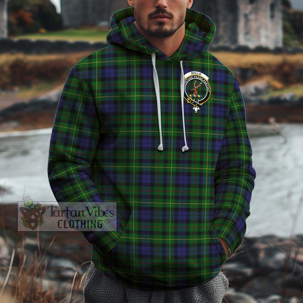 Rollo Tartan Cotton Hoodie with Family Crest Zip Hoodie - Tartan Vibes Clothing