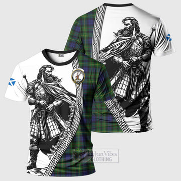 Tartan Vibes Clothing Rollo Tartan Clan Crest T-Shirt with Highlander Warrior Celtic Style