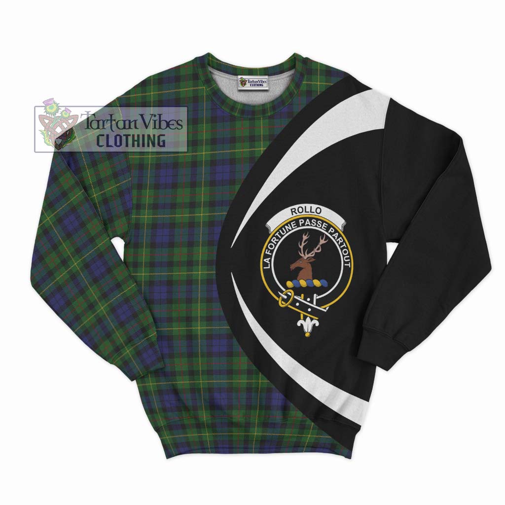 Rollo Tartan Sweatshirt with Family Crest Circle Style Unisex - Tartan Vibes Clothing